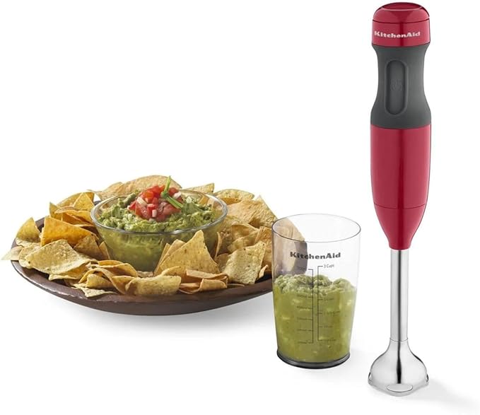 2-Speed Hand Blender with 8 Removable Blending Arm 3-Cup BPA-Free Blending Jar with Lid Empire Red KHB1231