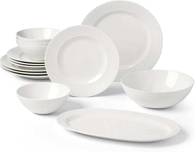 kate spade new york Wickford 14-Piece Dinnerware Set 14 Count White