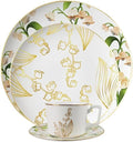 Romantic Bone China Dinnerware Sets Service for 6Delicate afternoon tea Dinnerware SetSteak Dinner Plates Dish Set Includes coffee cupIntegrates the nature lily of the valley