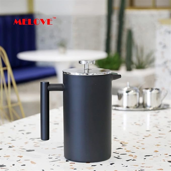 Coffee Carafe Stainless Steel French Press Coffee Maker Double Wall Coffee Percolator Pot Large Capacity Manual Espresso Coffee Maker Machine Convenient(800ml)