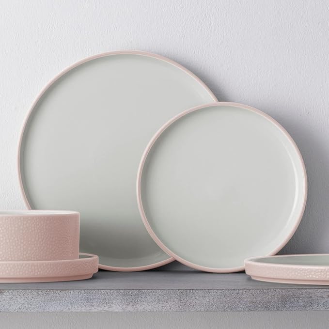 Noritake ColorTex Stone Blush 12-Piece Dinnerware Set Service for 4