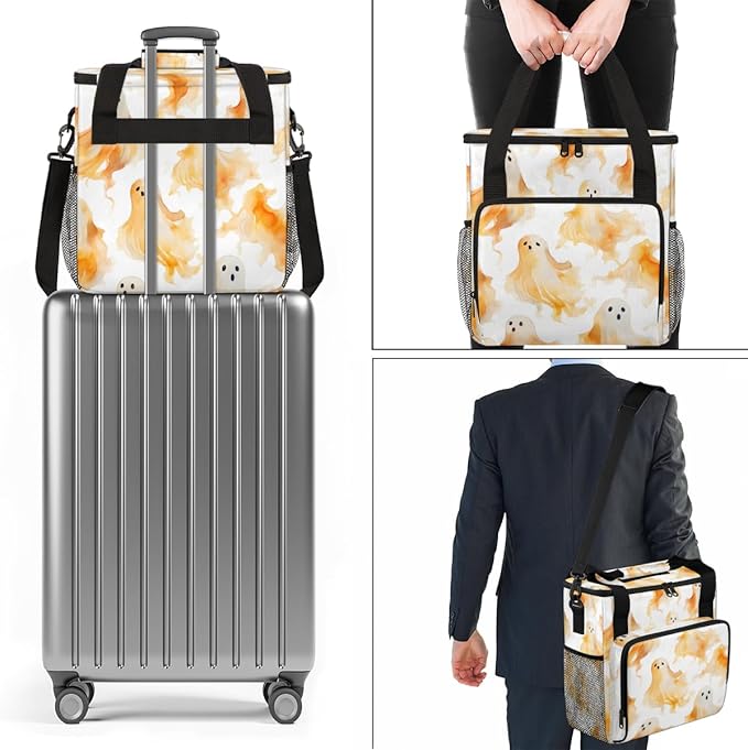 Graffiti Halloween Ghosts Coffee Maker Carrying Bag Travel Storage Bag Compatible with K-Mini or K-Mini Plus Single Serve Coffee Brewer Carrying Case with Multiple Pockets &amp Shoulder Strap