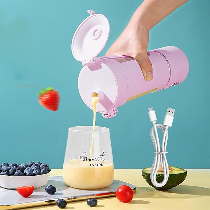 700ml Portable Blender Cup USB Rechargeable Fruit Mixer Personal Juicer With High Speed Motor Mixing Cup For Make Protein Shakes Juices Smoothies Etc