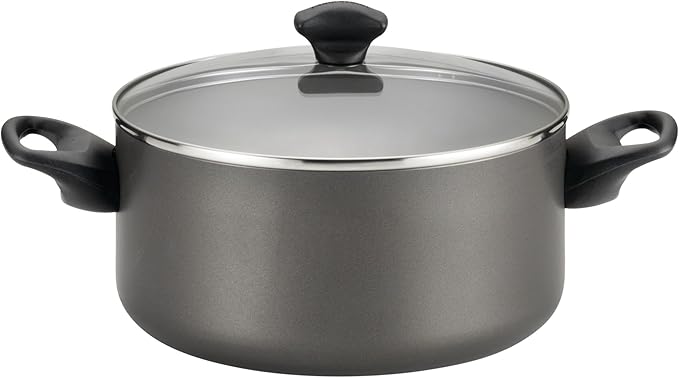 Farberware Dishwasher Safe Nonstick Cookware Pots and Pans Set 15 Piece Pewter