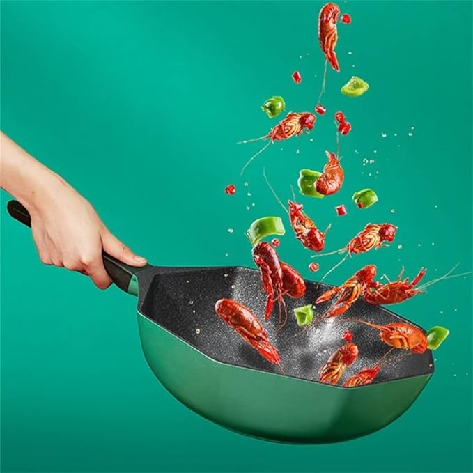 Solid Octagonal Cookware Set Non-Stick Wok Pan Pan Pan Induction Cooker Gas Stove Casserole Kitchen Hot Pot Pot Set