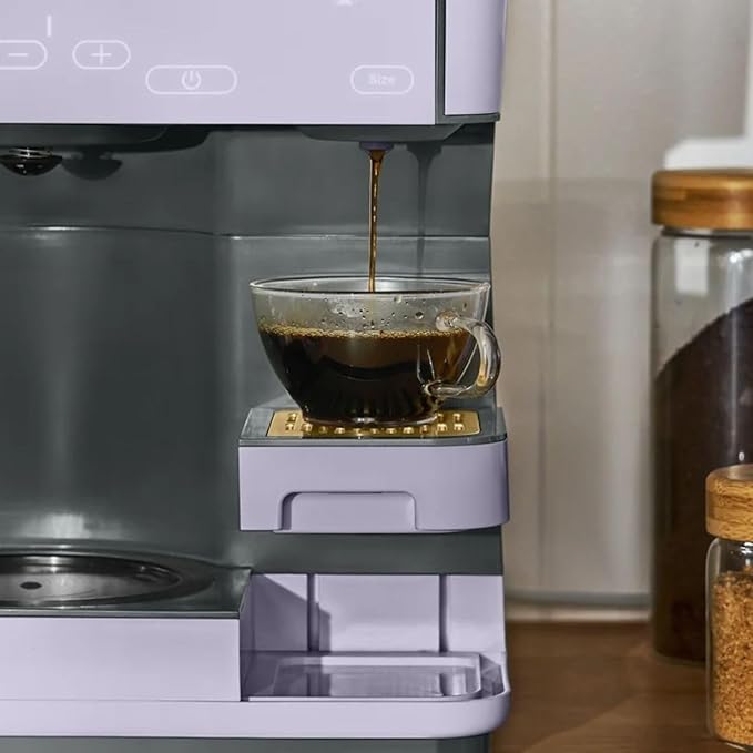 Multi-Brew Coffee Maker 12-Cup Carafe + Single-Serve Pods or Grounds Over Ice Touch Display by Drew Barrymoree. (Lavender)