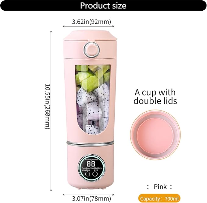 700ml Portable Smoothie Maker USB Rechargeable Juicer Blenders Juicing Cup With Powerful Motor For Home And Gym Use Blender