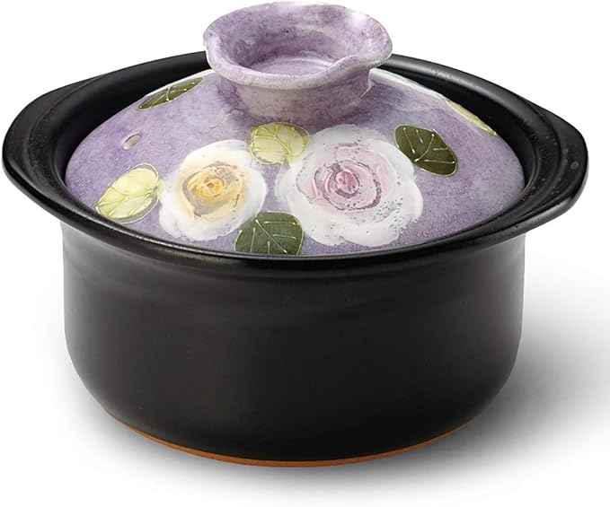 50-15141/2-980841 Rice Pot Purple 2 Cups 8.5 x 7.7 x 5.7 inches (21.5 x 19.5 x 14.5 cm) 43.3 fl oz (1100 cc) Carbon Heating Element Induction Rice Pot Banko Ware