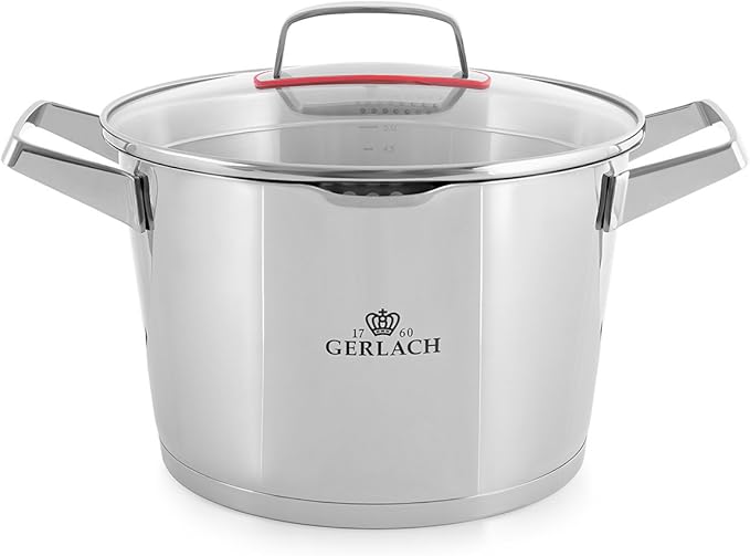 Gerlach Cookware Set Made 18/10 with 10 Elements Superior- Stainless Steel