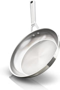 Ninja EverClad Commercial-Grade Stainless Steel 10.25 Fry Pan Tri-Ply Pans Oven Safe to 600°F All Stovetops &amp Induction Compatible Stainless C90026