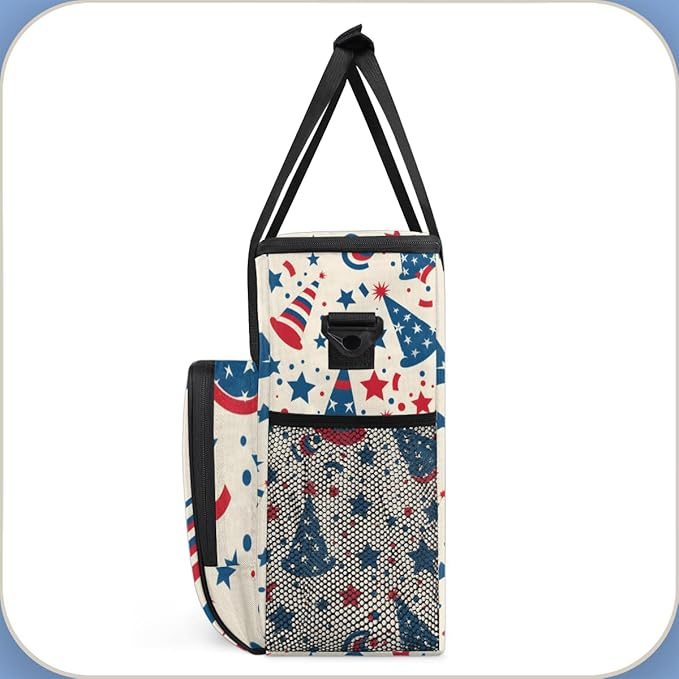 4th of JulyPatriotism Coffee Maker Carrying Bag Travel Storage Bag Compatible with K-Mini or K-Mini Plus Single Serve Coffee Brewer Carrying Case with Multiple Pockets &amp Shoulder Strap