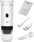 Electric Coffee Maker Machines15 Bar Pressure Portable Espresso MachineCold or Hot 120ML Mini Coffee MakerSmall Handheld Coffee Machine for HomeOfficeTravel (White)