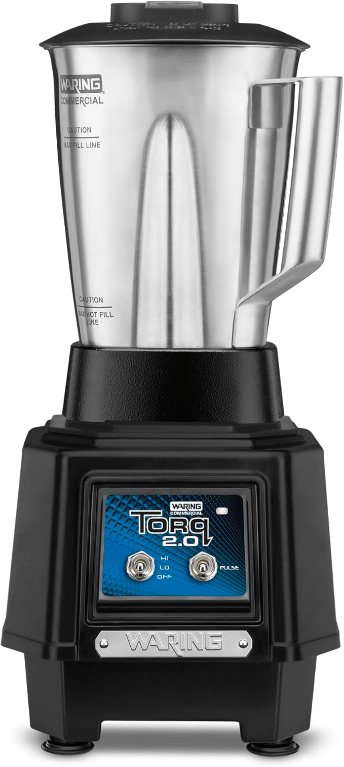 Waring Commercial TBB145S4 TORQ 2 Horsepower Blender 2 Speed Toggle Switch Controls with 48 oz. BPA Free Container 120V 5-15 Phase Plug