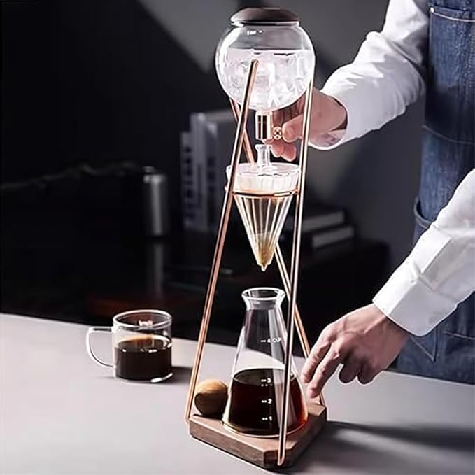 Cold Brew Drip Tower Iced Coffee Maker Ice Drip Coffee Maker Large Capacity Cold Brew Tower for Home Reusable Cold Tea Maker Perfect for Commercial Offices and Home Use