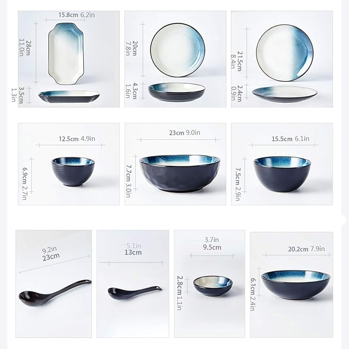 Dinner Plates Dishes Dinnerware Set -28 Piece Ceramic Plates and Bowls Set for 6Elegant Dinner Plate Sets