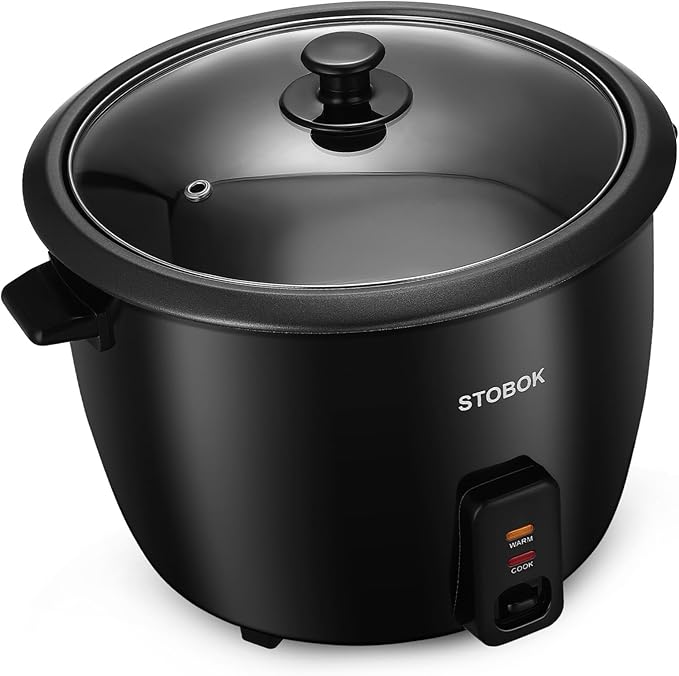Lurrose Electric Rice Cooker with Clear Lid Portable Household Stew Pot for Rice Porridge Soup and Steamer US Plug Small Appliance for Easy One-button Cooking