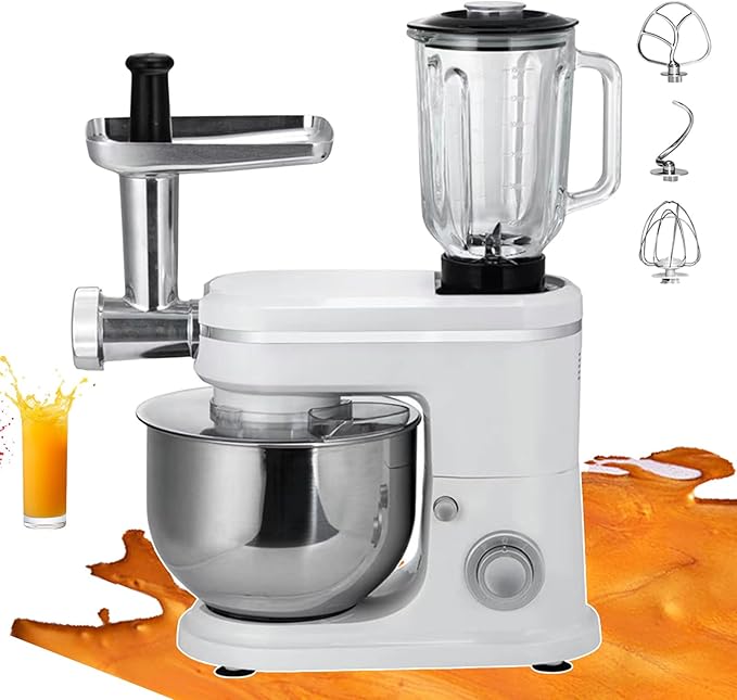 Juicing Blending Cooking Machine for Pate &amp Drinks Food Blender with Whisk and Hook Attachments Electric Chopper Kitchen Mixer