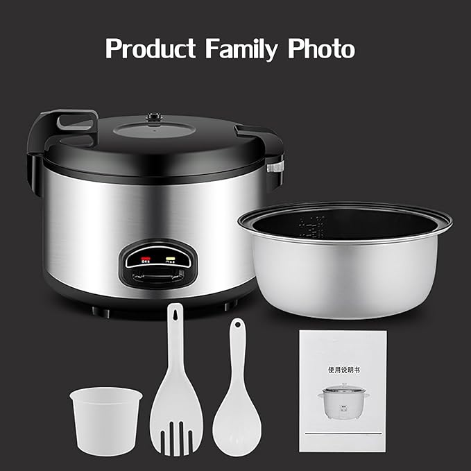 Commercial Rice Cooker Large Rice Cooker with Nonstick Inner PotStainless Steel Exteriorfor HotelsCanteensSchoolRestaurant 10-35 People Rice CookerOne Color-13L-1900W