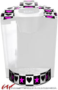 Decal Style Vinyl Skin compatible with Keurig K40 Elite Coffee Makers Hearts And Stars Pink (COFFEE MAKER NOT INCLUDED)