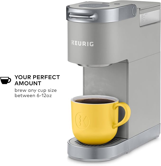 Keurig K-Mini Plus Single Serve K-Cup Pod Coffee Maker with 6 to 12oz Brew Size Stores up to 9 K-Cup Pods Travel Mug Friendly Studio Gray