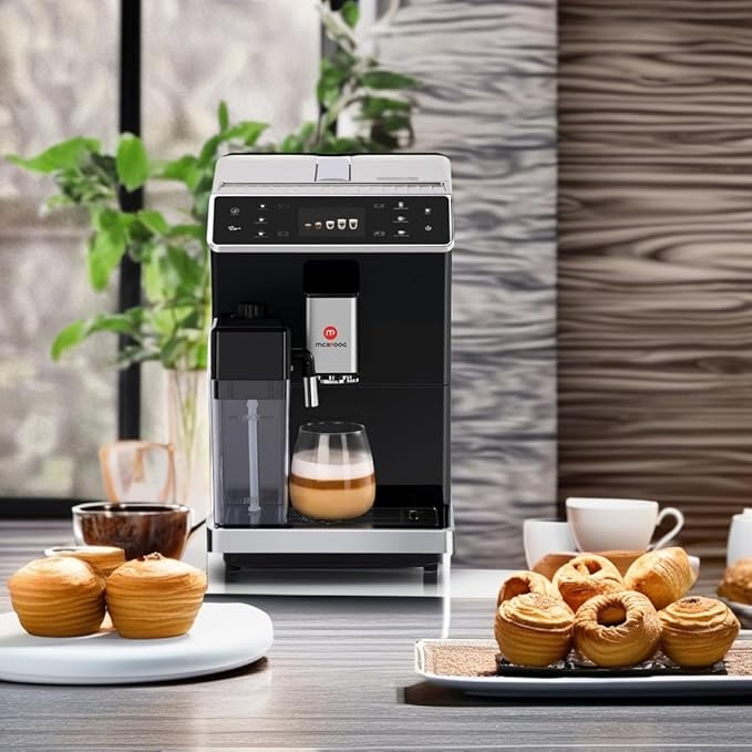 Mcilpoog Super Automatic Espresso Coffee MachineFully Automatic Espresso Machine With Grinder Easy To Use Touch Screen Coffee Maker with Milk Frother.(WS-202)