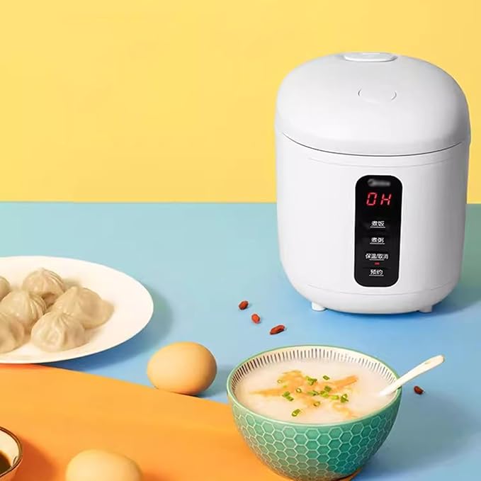 GRFIT 0.8L Rice Cooker Multi-Function Mini Electric Cooker 24H Appointment Kitchen Non-Stick Pan for Dormitory Office