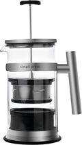 Simpli Press French Press Coffee &amp Tea Maker - Easy Cleanup &amp Customizable Smooth Coffee - Patented - Plastic-Free Premium Stainless Steel 34 oz - Black Color