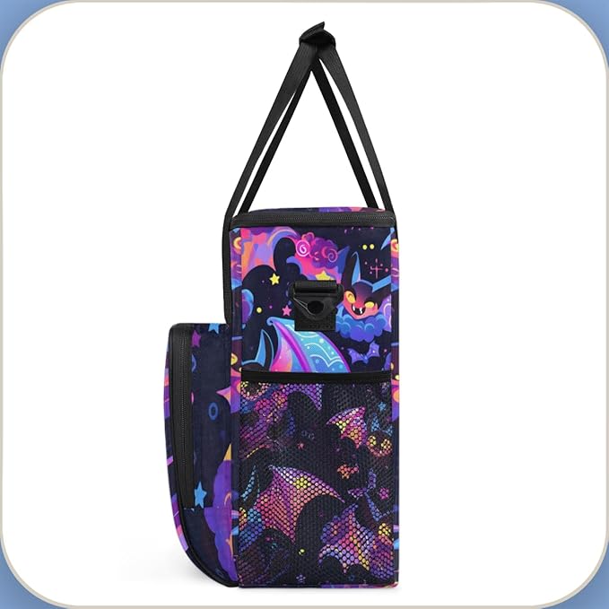 Gothic Bat Coffee Maker Carrying Bag Halloween Bat Travel Storage Bag Compatible with K-Mini or K-Mini Plus Single Serve Coffee Brewer Carrying Case with Multiple Pockets &amp Shoulder Strap