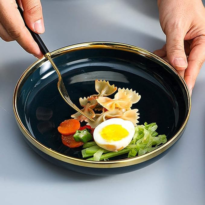 Dining Plate Set Dinnerware Sets for 2/4/6 - Dinner Plates/Sets - Plate Set - Nordic Style Dishes Set - Plates and Bowls for Home Kitchen and Dinning (Cyan 9 pcs)