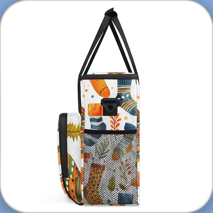 Christmas Socks Coffee Maker Carrying Bag Portable Travel Storage Tote Bag Compatible with K-Mini or K-Mini Plus Single Serve Coffee Brewer Carrying Case with Multiple Pockets &amp Shoulder Strap