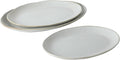 Gibson Elite Sandy Pines 3 Piece Oval Platter Set 15.7” 13.75” &amp 12” Stoneware Serving Platters Reactive Glaze Finish Taupe Microwave &amp Dishwasher Safe