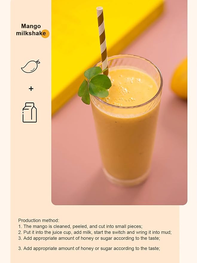 Portable BlenderUSB Rechargeable Personal Mixer for Juice and Shakes Mini Blender with Two Blades for TravelGym and More