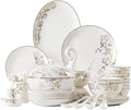 Dinnerware Set Dinner Party Tableware Service Set Ceramics Dinnerware Set with 52-Piece Bowl/Dish/Soup Pot/Spoon|Bone China Dinner Sets Golden Pattern Porcelain Combination