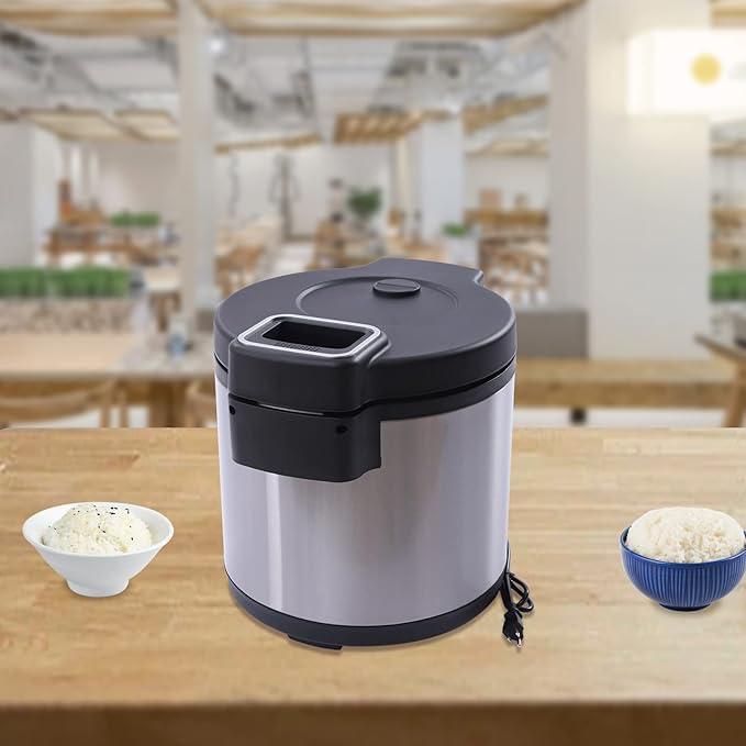 Rice Warmer 110V 110W Stainless Steel &amp Aluminum Alloy Rice Warmer Commercial Rice Warmer Freestanding Rice Warmer with Dual Temperature Control for Home Kitchen Restaurants Canteens