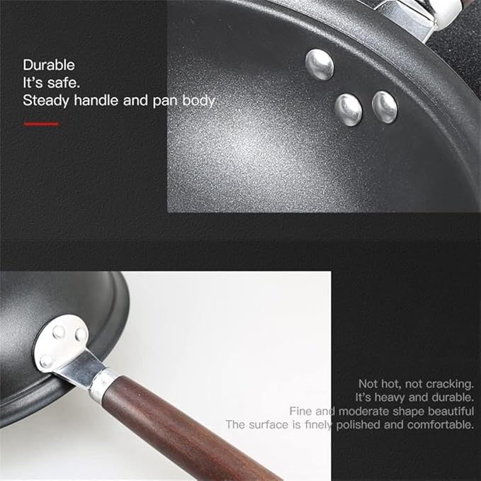 RUVOO Cookware Set Pots and Pans 3Pcs Cookware Set Wok Soup Pot Glass Lid Frying Pan Wrought Iron Non-Stick Cooking Pot Set Kitchen Kitchen Cooking Set