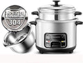 Household Rice Cooker-Steamer 304 Stainless Steel Rice Cooker With Spatula And Measuring Cup For 1-7 People(3L)