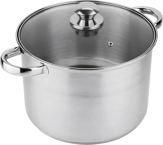 MAGEFESA Vesta 10-Piece Cookware Set Crafted from Stainless Steel Easy to Clean and Dishwasher Safe Soft-Touch Metal Handles for a Comfortable Grip