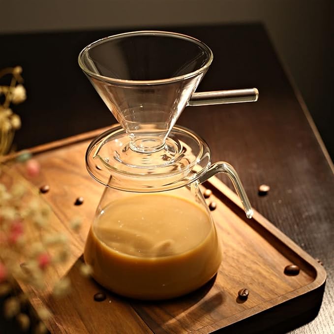 Coffee Carafe Simple Coffee Pot with Filter High-Temperature Resistant Glass Anti-Scald Coffee Dripper Coffee Maker Coffee Brewer Convenient