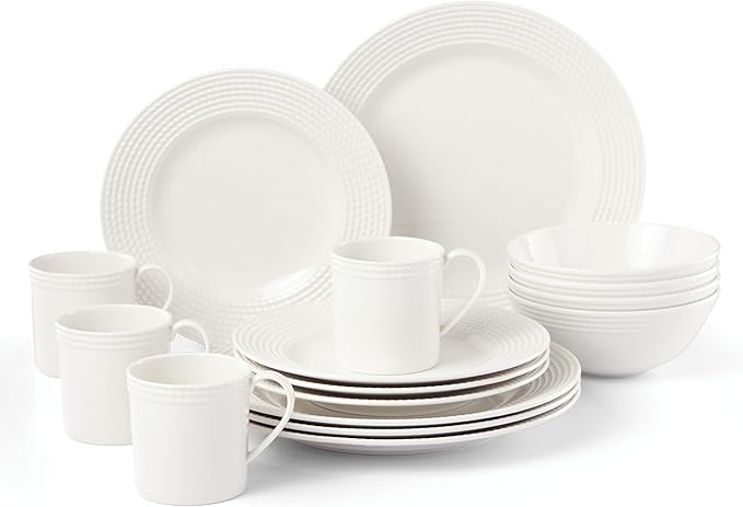 Kate Spade New York Wickford 16-Piece Dinnerware Set 15.75 LB White