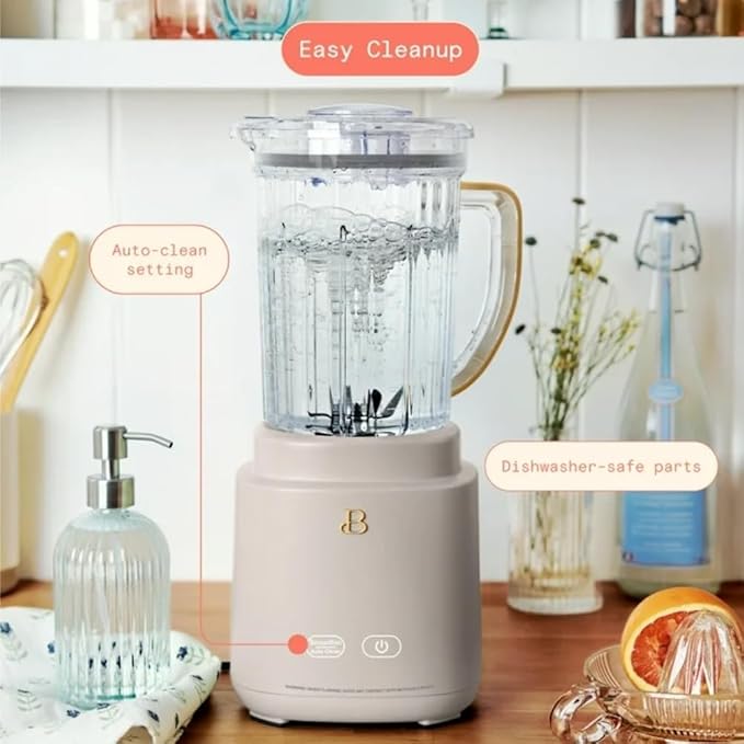 Power Exact Countertop Blender System 700W Motor 50oz Tritan Jar 20oz To-Go Cup 4 Presets 3 Speeds PrecisionSense Technology (Porcini Taupe)