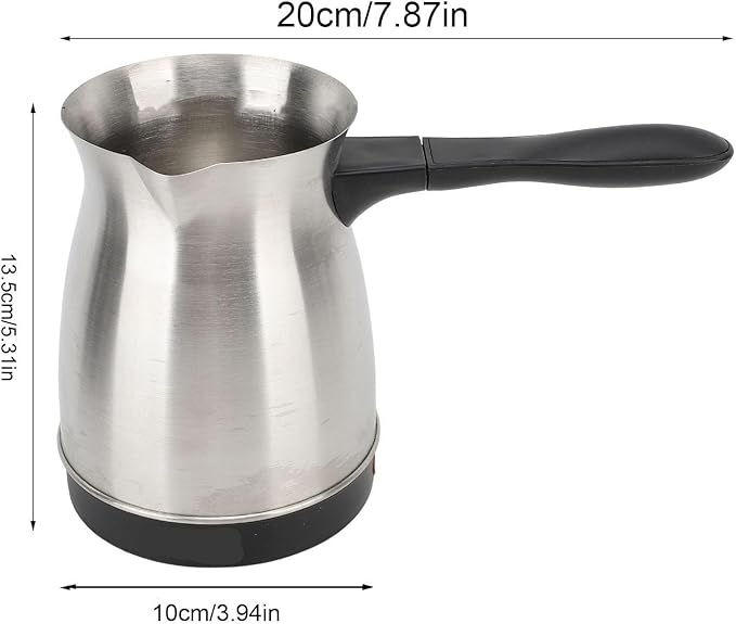 Pomya Turkish Coffee Maker Turkish Electric Coffee Maker Machine 5 to 6 Cup Brewing Capacity Stainless Steel Electric Coffee Pot for Delicious Turkish &amp Greek Coffee 600ML
