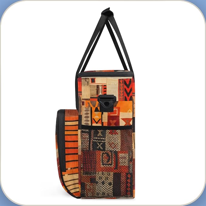 Polynesian Pattern Coffee Maker Carrying Bag Ethnic Aztec Travel Storage Bag Compatible with K-Mini or K-Mini Plus Single Serve Coffee Brewer Carrying Case with Multiple Pockets &amp Shoulder Strap