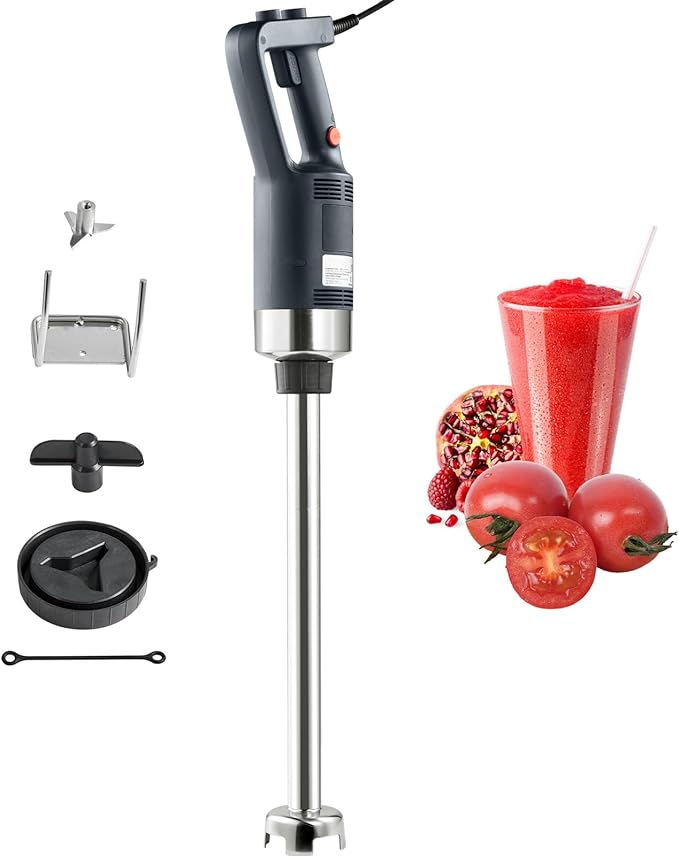 Happybuy Commercial Immersion Blender 500W Heavy Duty Hand Mixer Variable Speed Stick Mixer with 304 Stainless Steel Blade Versatile for Soup Smoothies Purees Baby Food