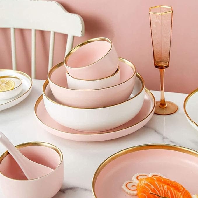 Dinnerware Set Plates and Bowls Sets 30 Pieces Porcelain Dinnerware Set Tableware Set Dish With Phnom Penh Dishwasher Safe