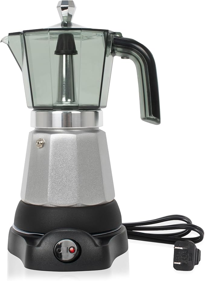 6 Cup Manual Espresso Maker Small Espresso Machines for Home Cuban Coffee Maker with Detachable Base &amp Overheat ProtectionCafeteras Electricas Modernas Moka Pot Greca Electrica De Cafe Gift