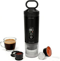 Travel Espresso Maker Portable Coffee Machine Rechargeable Coffee Maker with 21Bar &amp 7800mAh Battery Self-Heating for Hot/Cold Brew Real-Time Display Cordless for Travel Camping Office (black