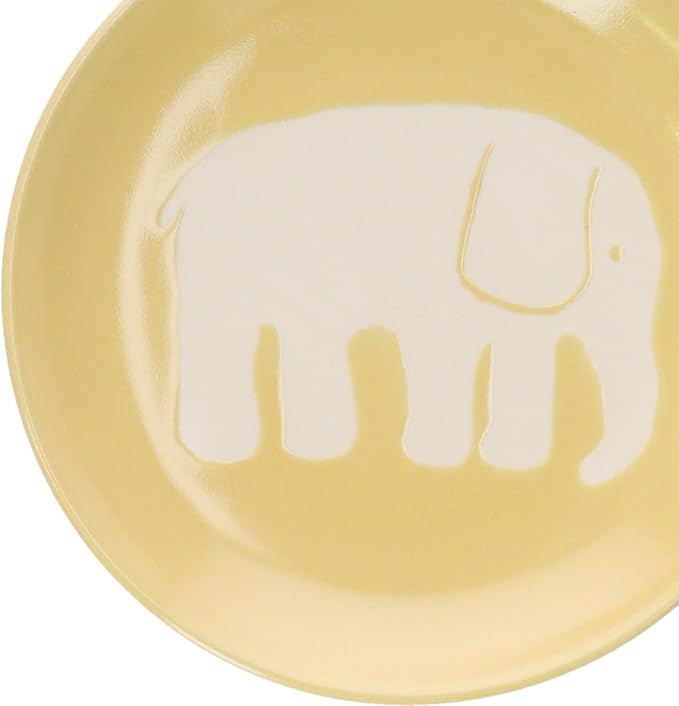 Finlayson FIN142-255 Elephanty Pattern Medium Plate Plate Diameter 5.5 inches (14 cm) Miscellaneous Goods Scandinavian Tableware Women's Present Mother's Day Yellow Made in Japan