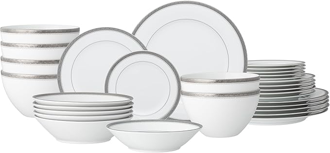 Noritake Charlotta Platinum 30-Piece Dinnerware Set Service for 6