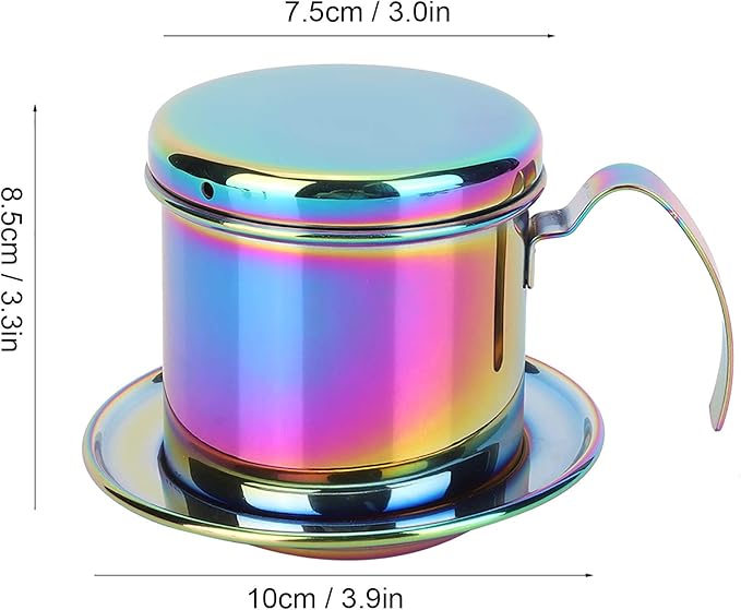 Pongnas Coffee Filter Drip Coffee Maker Mini Coffee Maker Stainless Steel Coffee Drip Household Portable Coffee Pot Reusable Coffee Dripper Maker with Handle for Office Home Travel