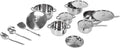 Stainless Steel Cookware Set 4 Soup Pots 2 Pans 1 Spatula 2 Spoons 6 Lids Kitchen Cooking Set with Anti Scald Non Slip Handles for Home Soup Frying Stewing